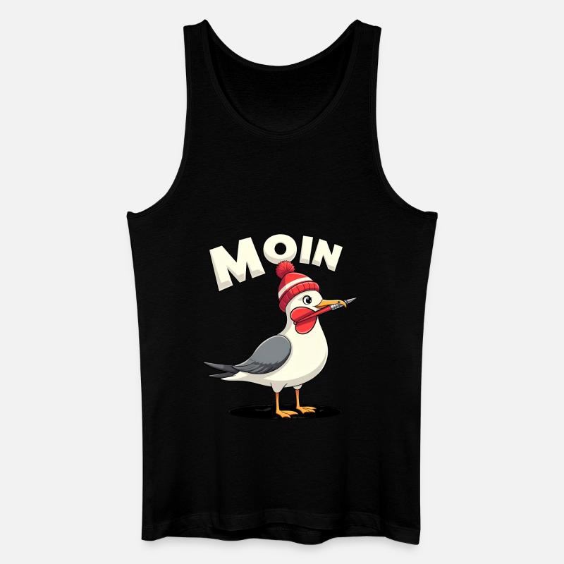 Moin Möwe - Männer Bio Tank Top - Schwarz