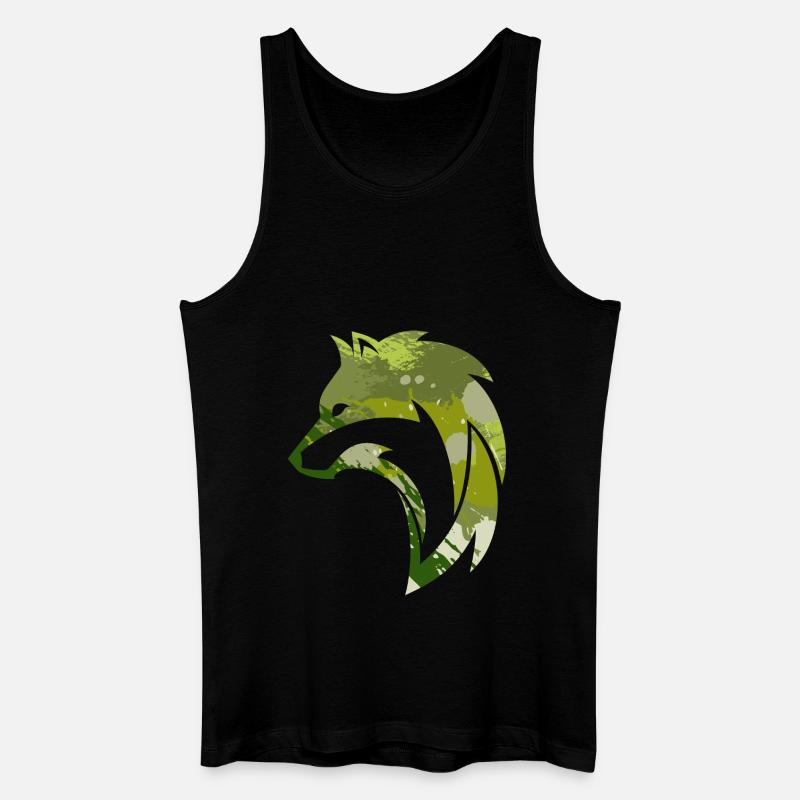 Wilder Wolf Tarnmuster - Männer Bio Tank Top - Schwarz