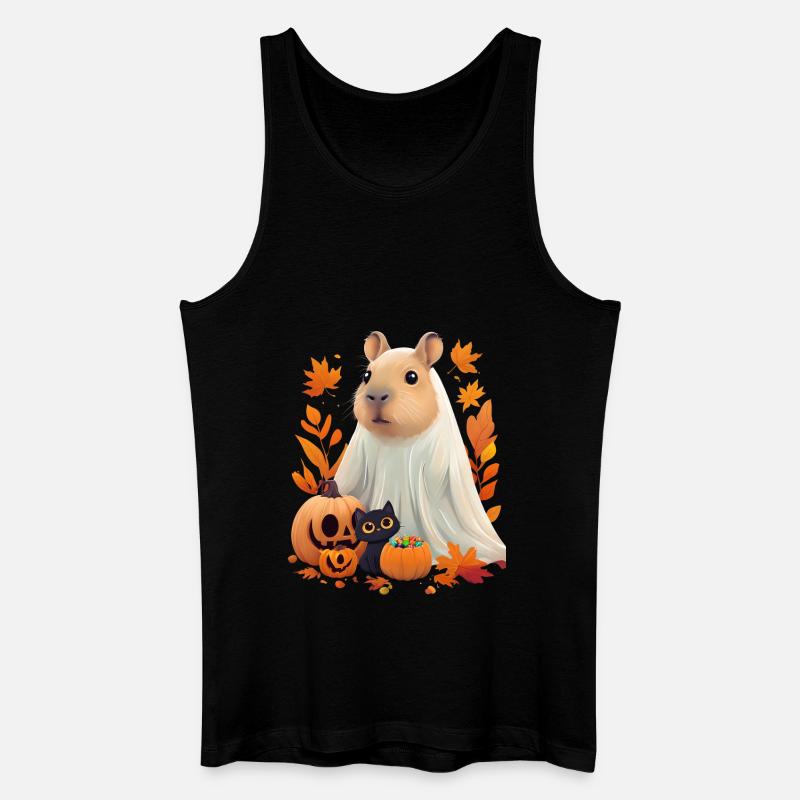 Halloween Capybara Katze Geist Geschenkidee - Männer Bio Tank Top - Schwarz