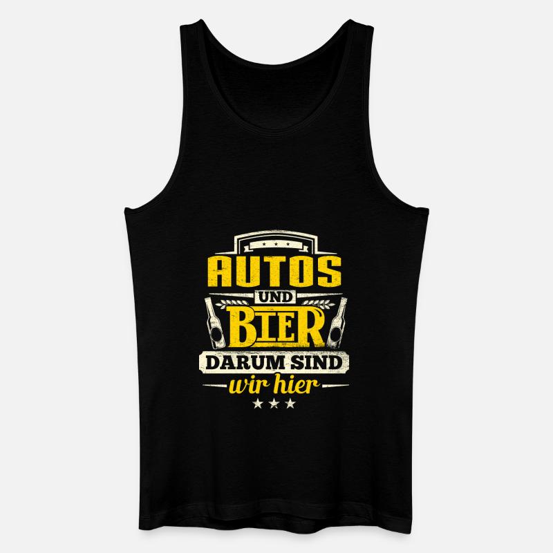 AUTOS und Bier - Männer Bio Tank Top - Schwarz