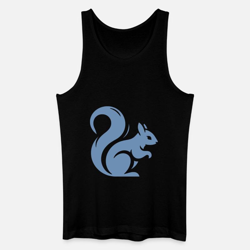 Minimalistische Eichhörnchen-Silhouette - Männer Bio Tank Top - Schwarz