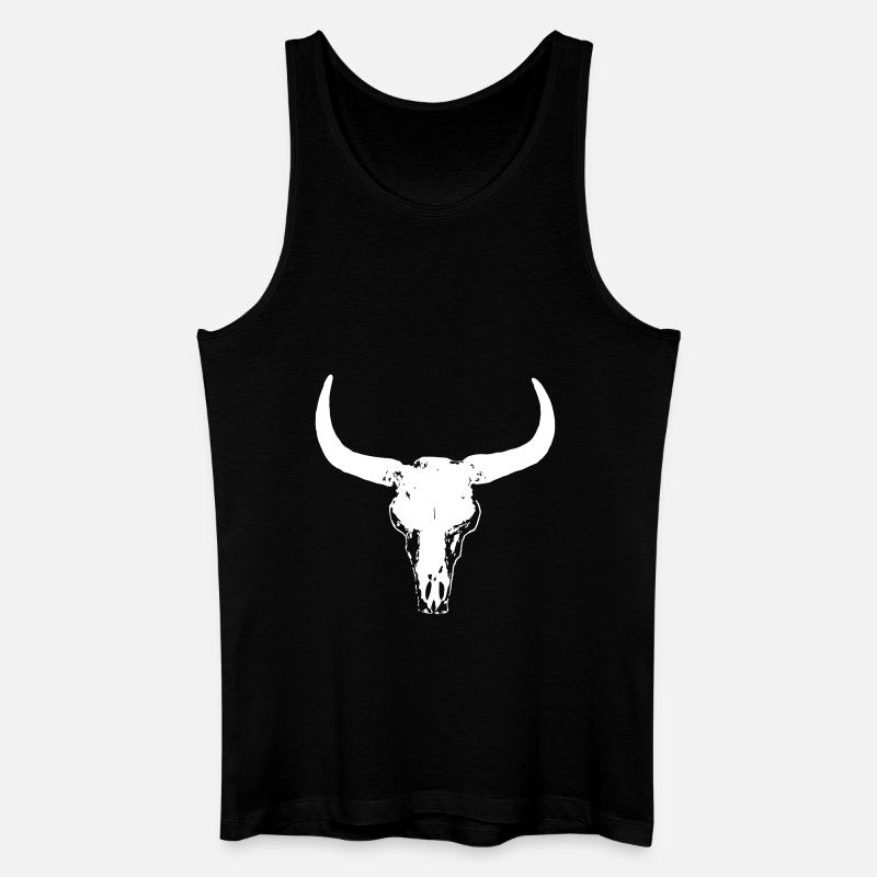 Buffalo Skull - Männer Bio Tank Top - Schwarz