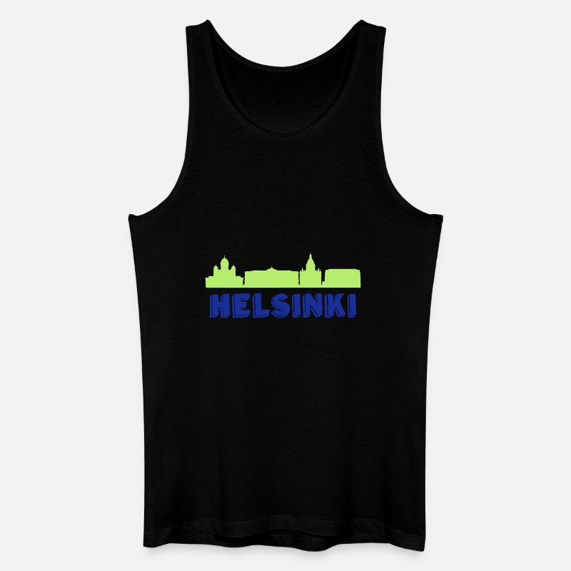 Helsinki - Männer Bio Tank Top - Schwarz