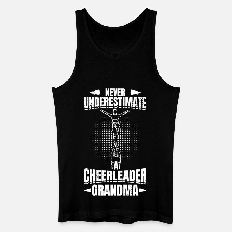 Never Underestimate Cheerleader Grandma - Männer Bio Tank Top - Schwarz