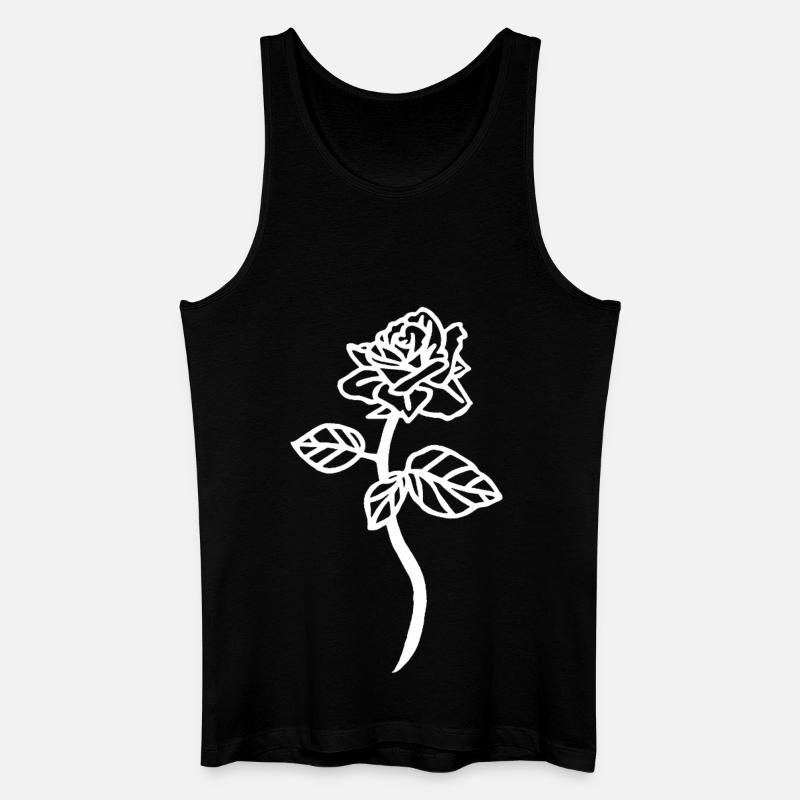 Den hvite rosen - Økologisk singlet for menn - svart
