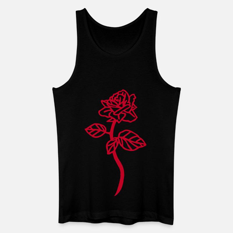 Die rote Rose - Männer Bio Tank Top - Schwarz