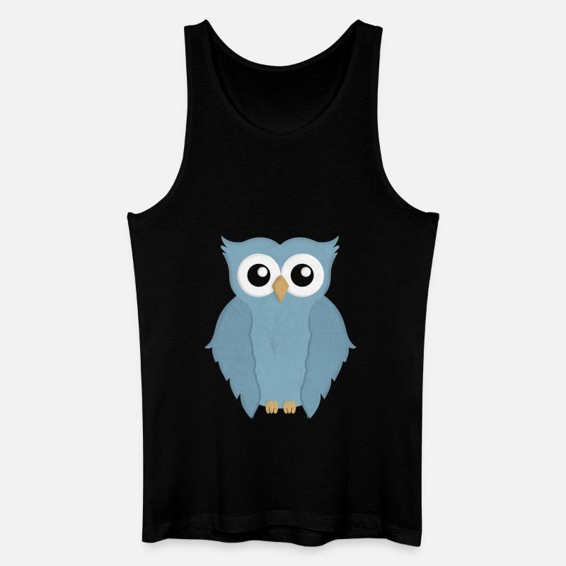 Eule - Männer Bio Tank Top - Schwarz
