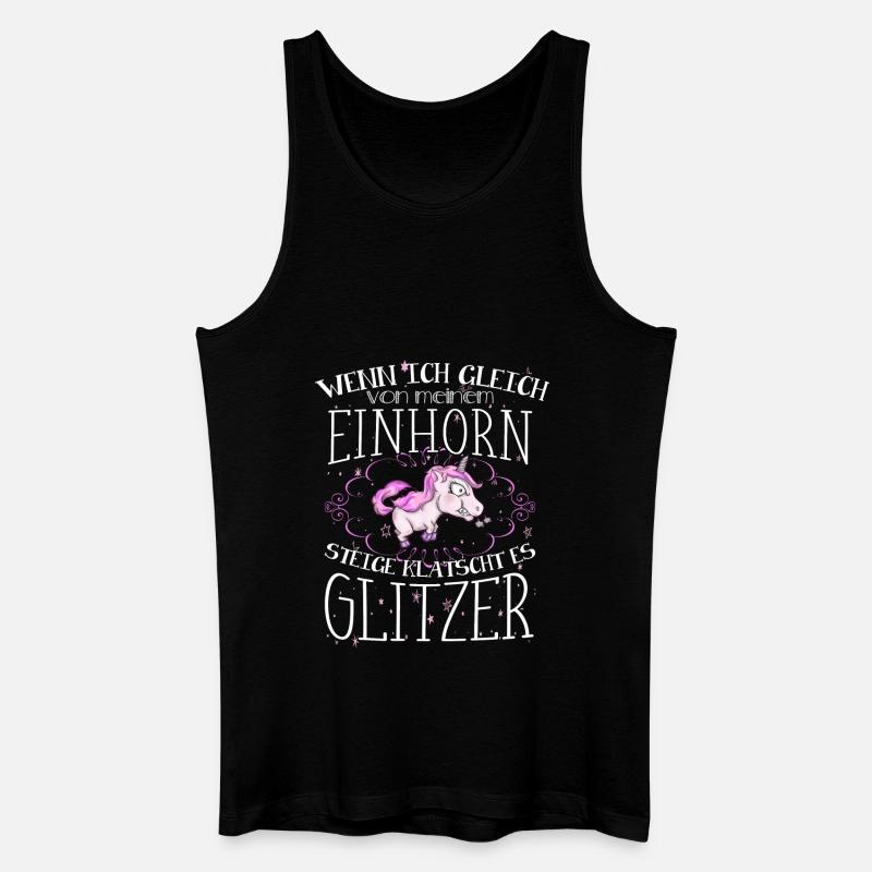 Einhorn - Glitzer - Männer Bio Tank Top - Schwarz
