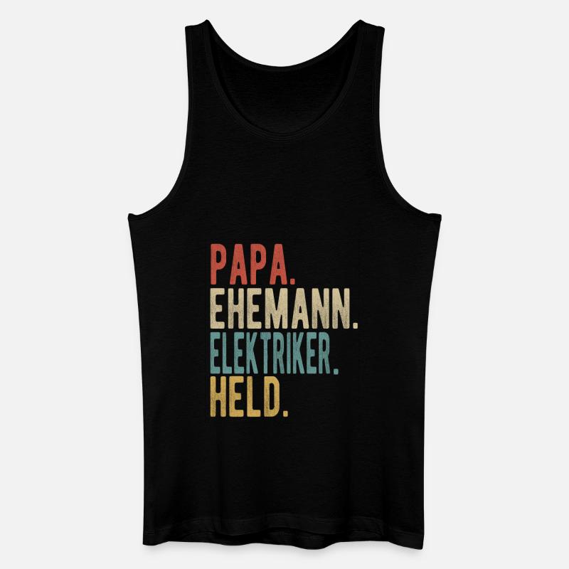 Elektriker Papa Ehemann Held - Männer Bio Tank Top - Schwarz