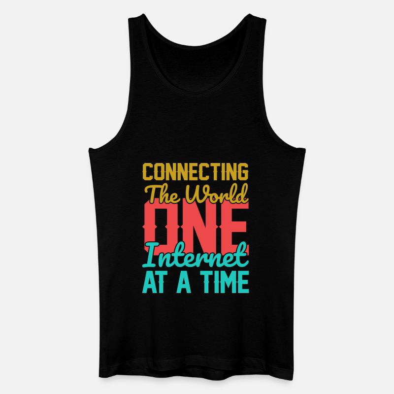 Connecting the World - Männer Bio Tank Top - Schwarz