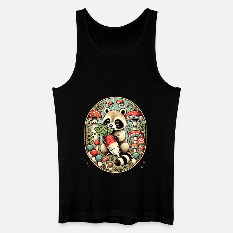 Niedlicher Waschbär - Männer Bio Tank Top - Schwarz