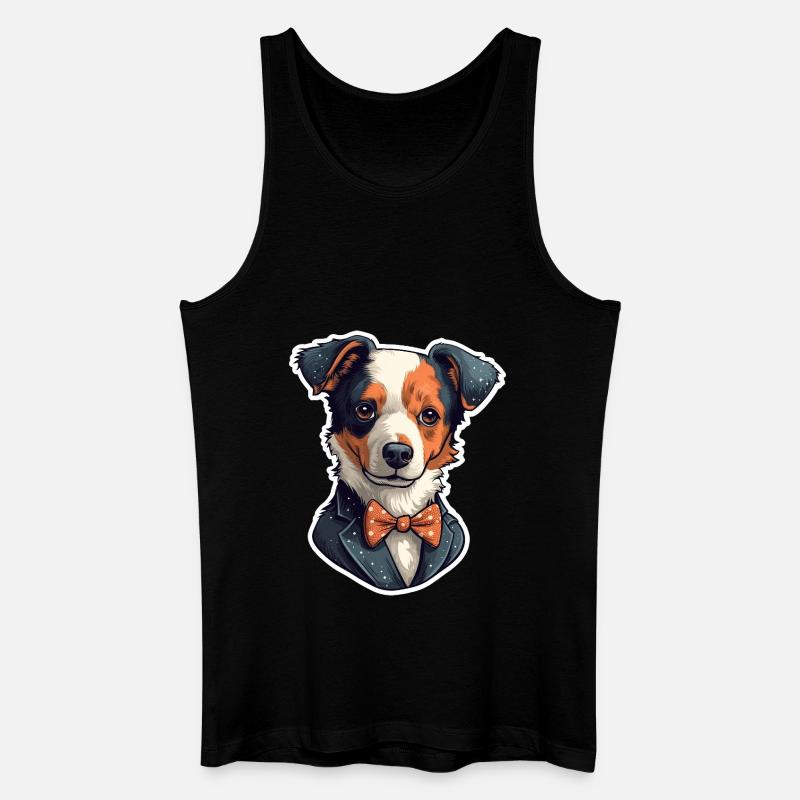 Ein süßer Hund mit Fliege - Männer Bio Tank Top - Schwarz