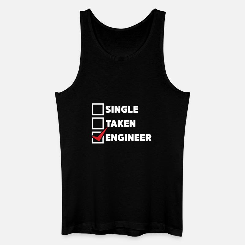 Single Taken Engineer - Männer Bio Tank Top - Schwarz