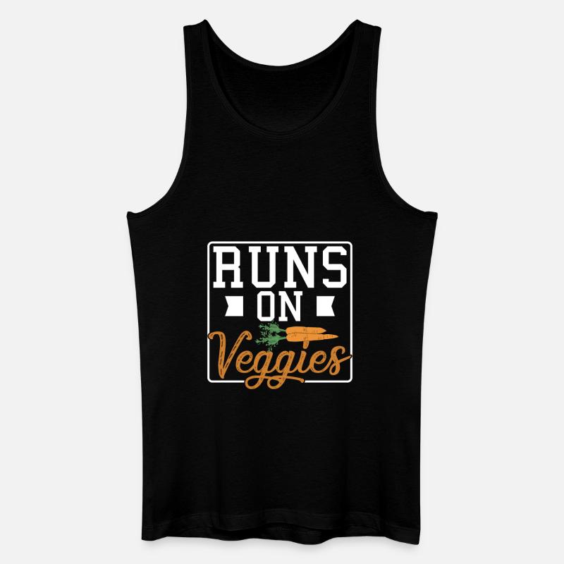 Runs on Veggies - Männer Bio Tank Top - Schwarz