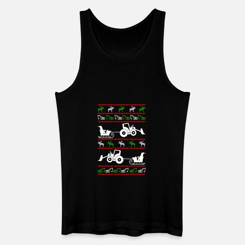 excavator ugly christmas - Männer Bio Tank Top - Schwarz