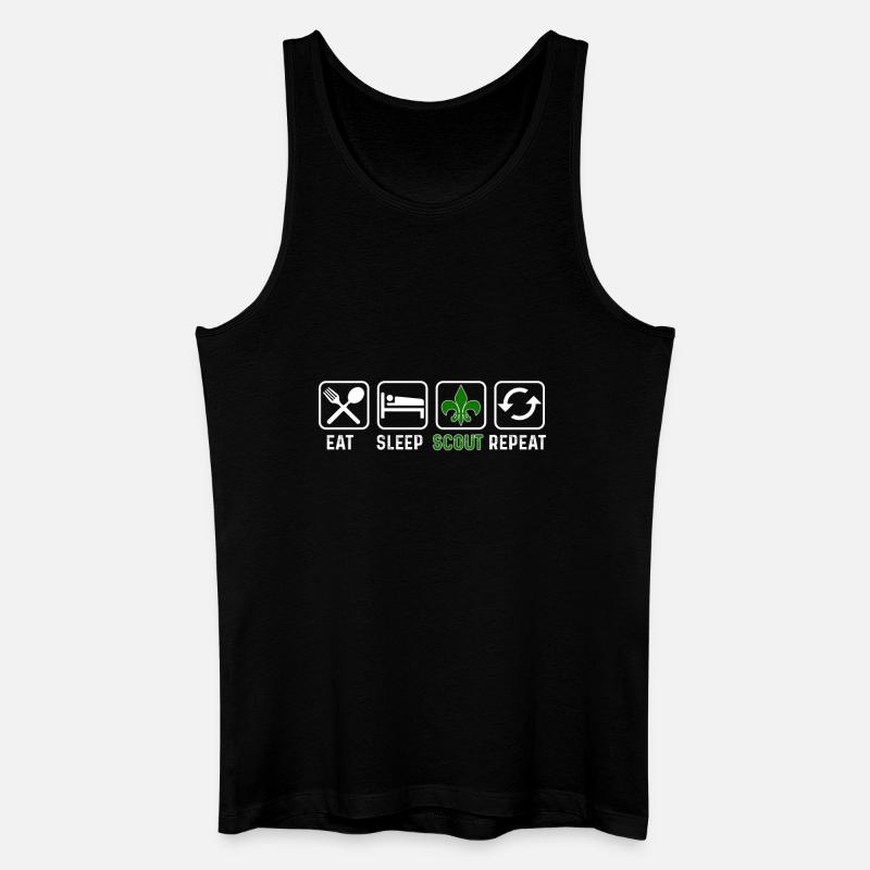 Eat Sleep Scout Repeat - Männer Bio Tank Top - Schwarz
