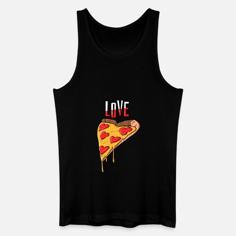 Pizza Liebe - Männer Bio Tank Top - Schwarz