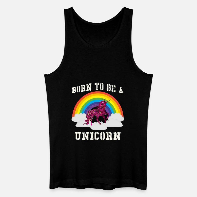 Rainbow Unicorn - Økologisk tanktop til mænd - sort