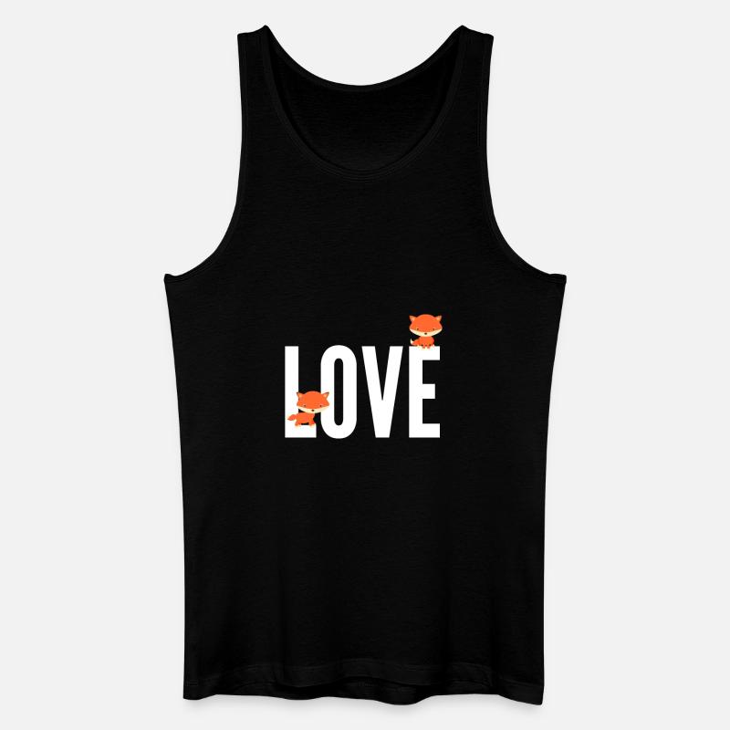 Fuchs Love Fox - Männer Bio Tank Top - Schwarz