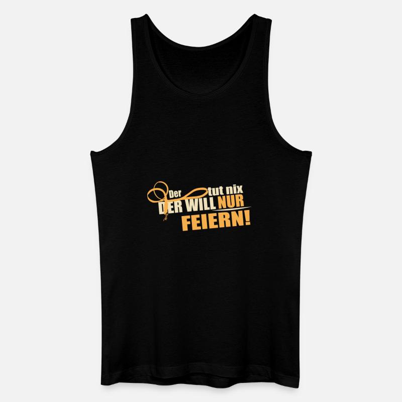 Der will nur feiern - Männer Bio Tank Top - Schwarz