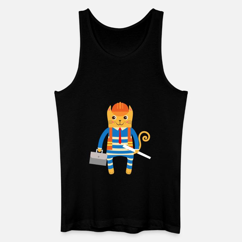 Ingenieur oder Architekt Katze - Männer Bio Tank Top - Schwarz