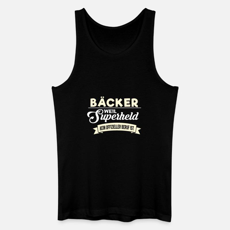 Superheld Beruf Bäcker - Männer Bio Tank Top - Schwarz