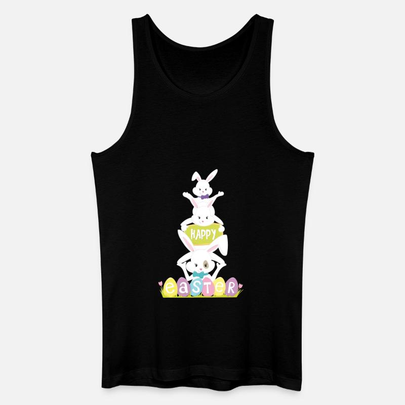 Happy eastern - Männer Bio Tank Top - Schwarz