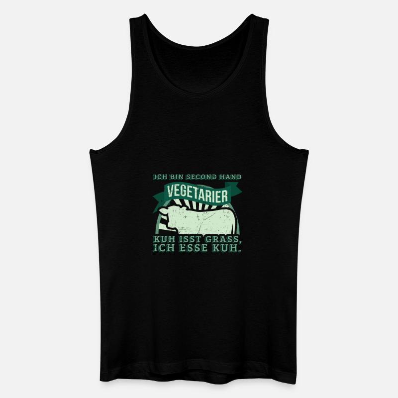 Second Hand Vegetarier - Männer Bio Tank Top - Schwarz