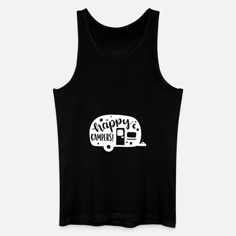Happy camper Funny Camping - Männer Bio Tank Top - Schwarz