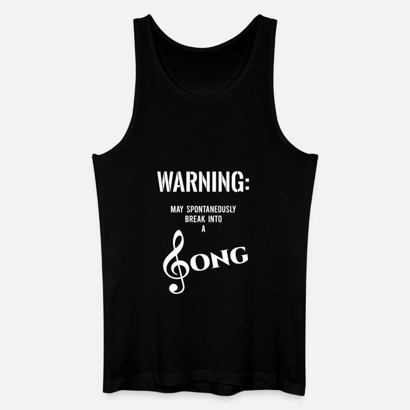 Warnung - Lied - Singen - Notenschlüssel - Männer Bio Tank Top - Schwarz