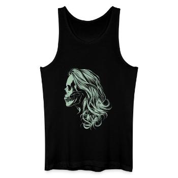 Crâne de fille zombie - Débardeur bio Homme - noir - Devant