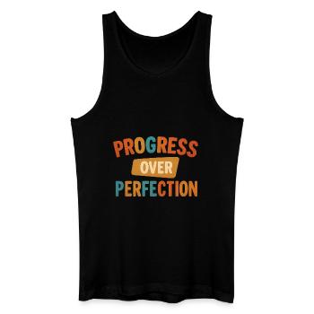 Progress Over Perfection - Men’s Organic Tank Top - black - Front