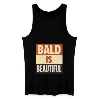 Männer Glatze Geschenkidee Bald Is Beautiful - Männer Bio Tank Top - Schwarz - Vorne