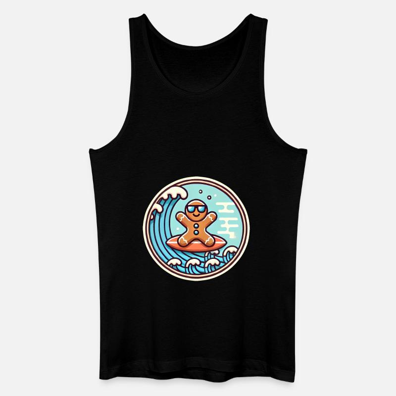 Surfendes Lebkuchenwellen-Abzeichen - Männer Bio Tank Top - Schwarz