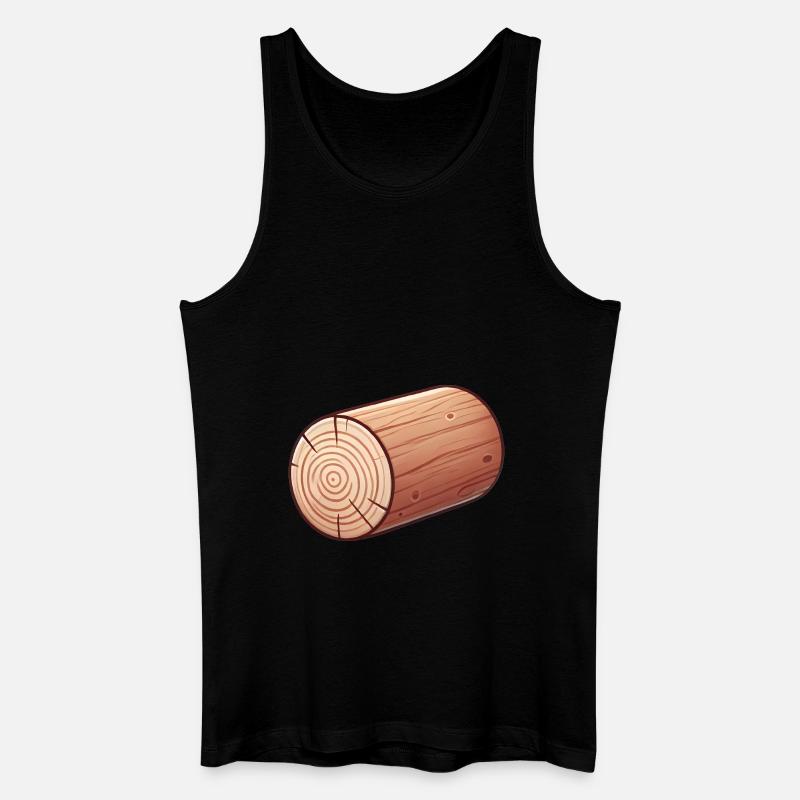 Rustikale Holzblock-Illustration - Männer Bio Tank Top - Schwarz