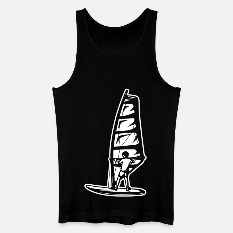 Windsurfer Junge - Männer Bio Tank Top - Schwarz