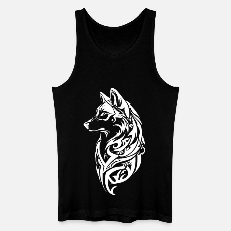 Nordic Wolf Tribal Tattoo - Männer Bio Tank Top - Schwarz