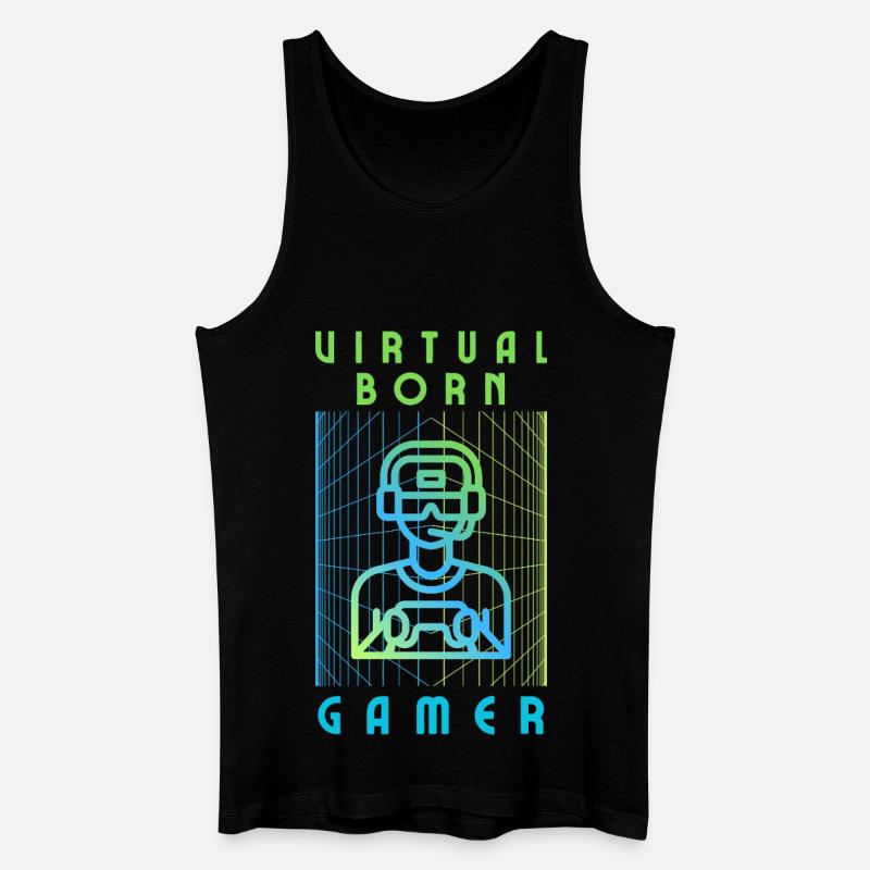 Virtuell geborener Gamer - Männer Bio Tank Top - Schwarz