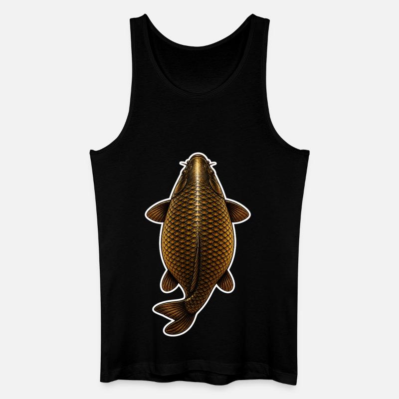 Goldener Karpfen-Top-Blick – Sauberes Angeldesign - Männer Bio Tank Top - Schwarz
