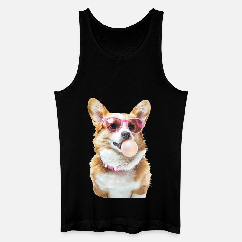 Corgi - Männer Bio Tank Top - Schwarz