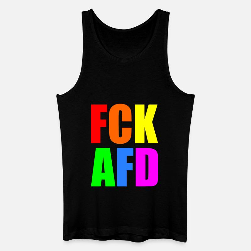 Fck afd - Männer Bio Tank Top - Schwarz