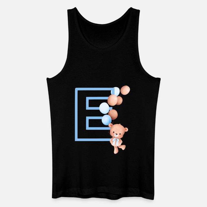 Blauer Buchstabe E Bär - Männer Bio Tank Top - Schwarz