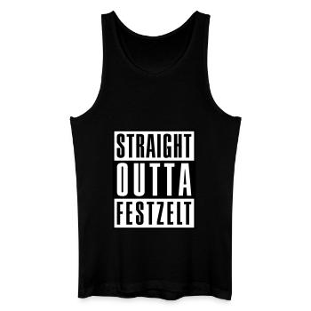 Straight outta tente de bière - - - Débardeur bio Homme - noir - Devant