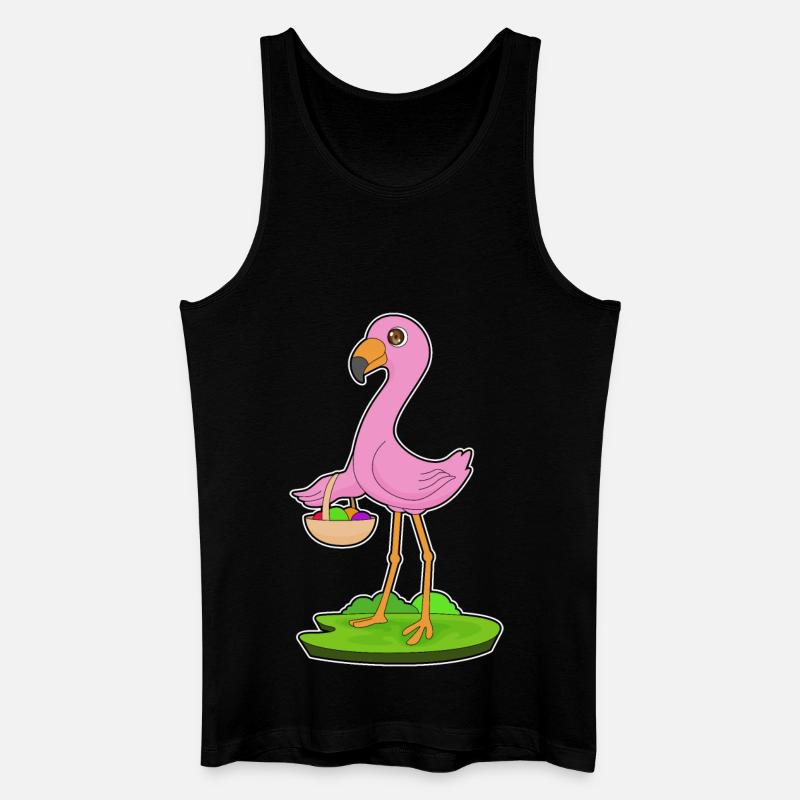 Flamingo Fruit Basket - Men’s Organic Tank Top - black