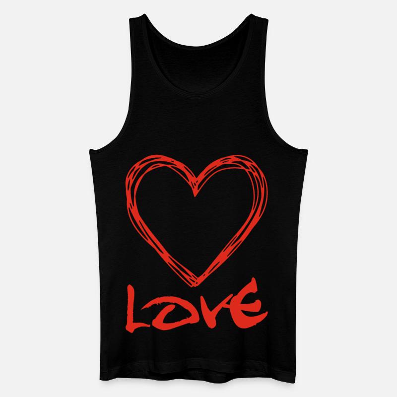rotes Graffiti-Herz - Männer Bio Tank Top - Schwarz