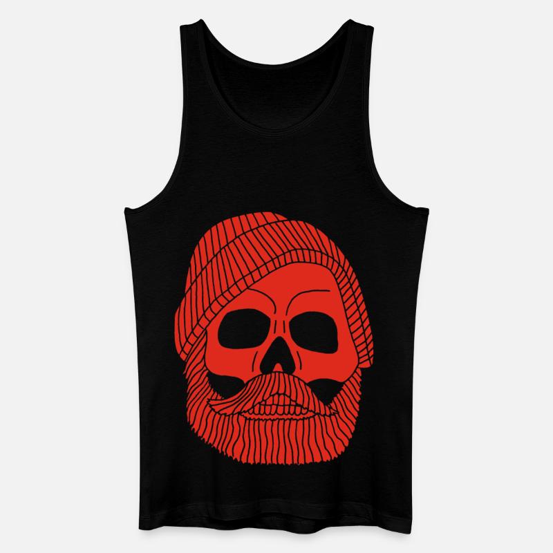 Roter Fischerschädel - Männer Bio Tank Top - Schwarz