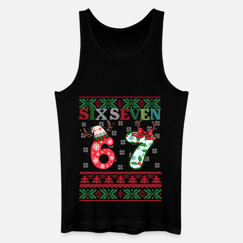 67 Christmas Funny Six Seven Meme - Männer Bio Tank Top - Schwarz