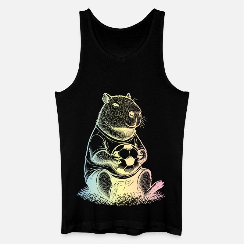 Fußball Capybara - Männer Bio Tank Top - Schwarz