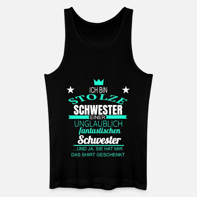Schwester Stolze Schwester - Männer Bio Tank Top - Schwarz