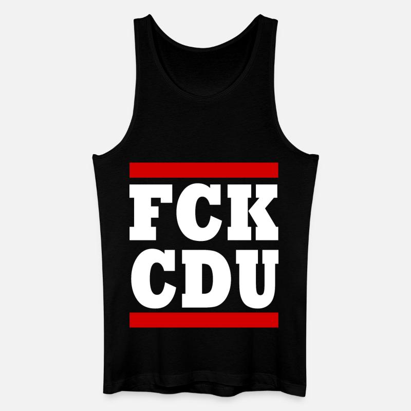 Fck cdu - Männer Bio Tank Top - Schwarz